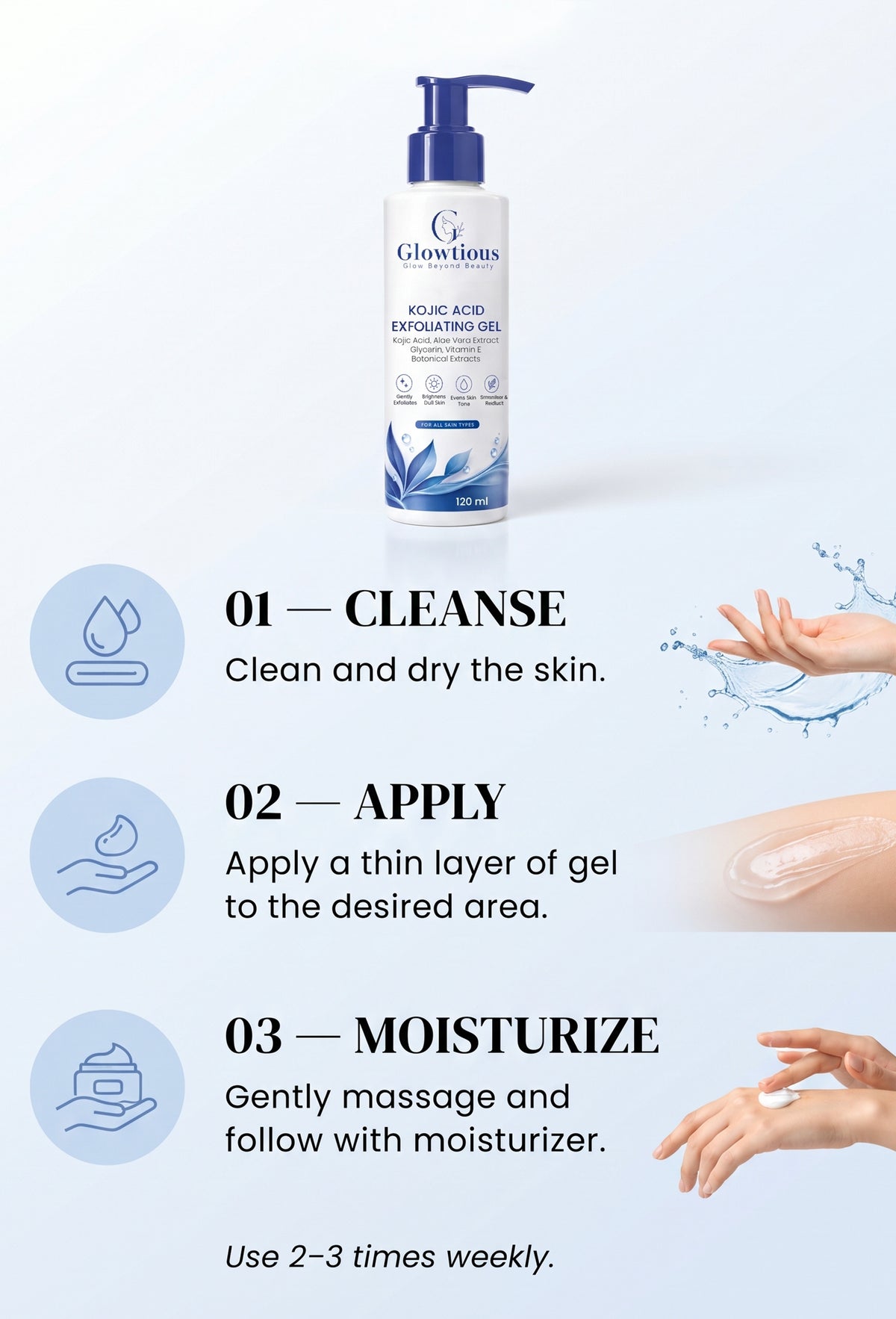 Kojic Acid Exfoliating Gel – Gentle Dead Skin Removal & Brightening