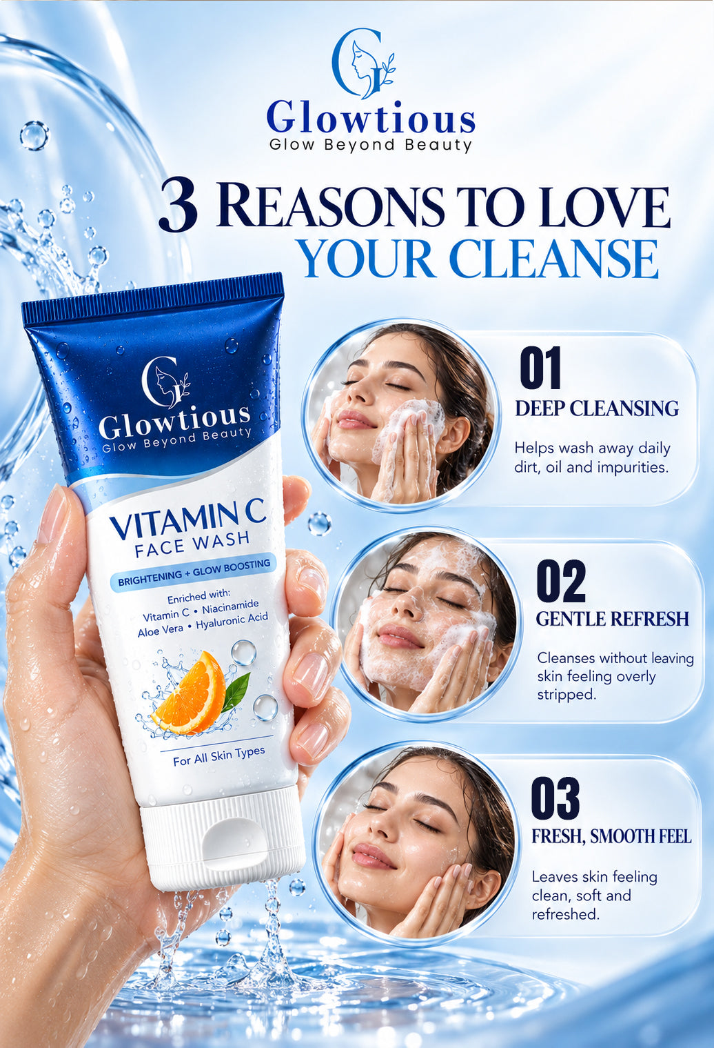 Vitamin C Face Wash – Brightening & Glow Boosting Cleanser